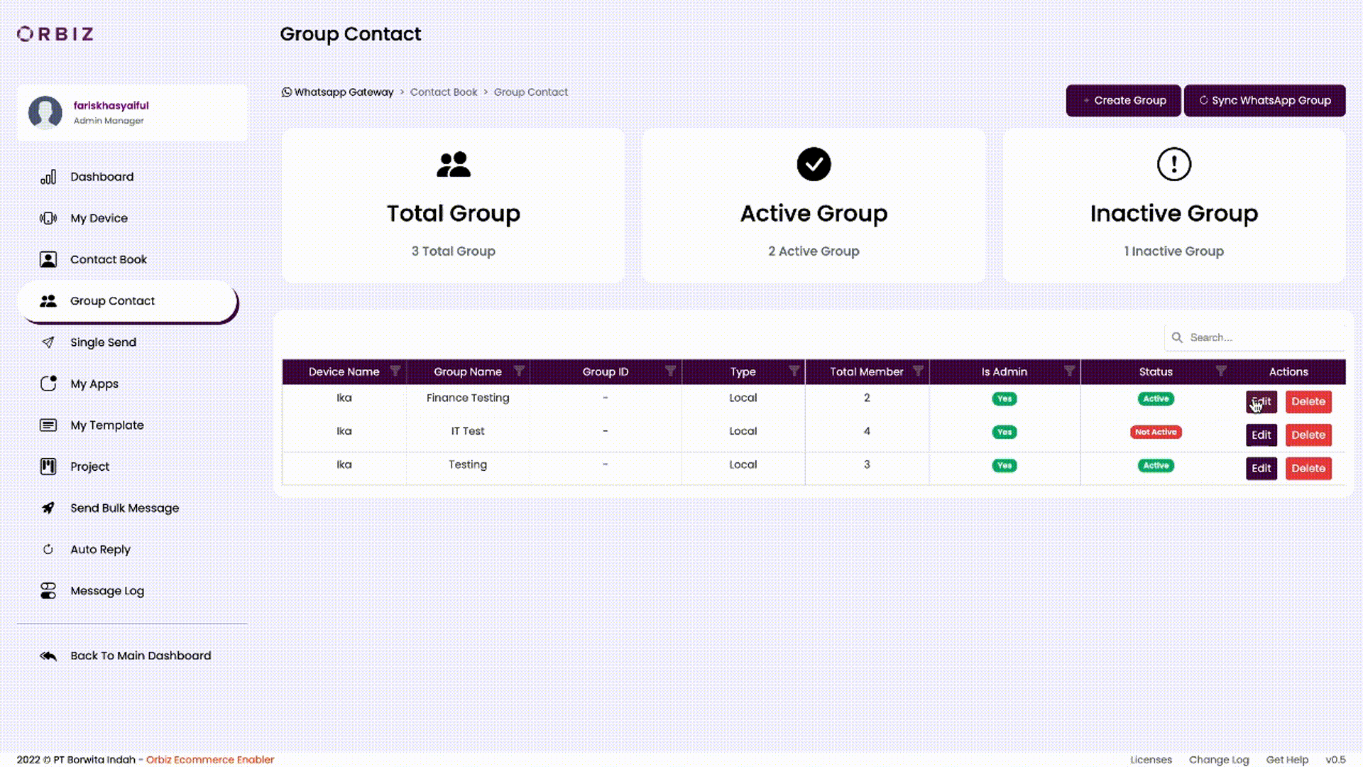 Group Contact Create Import