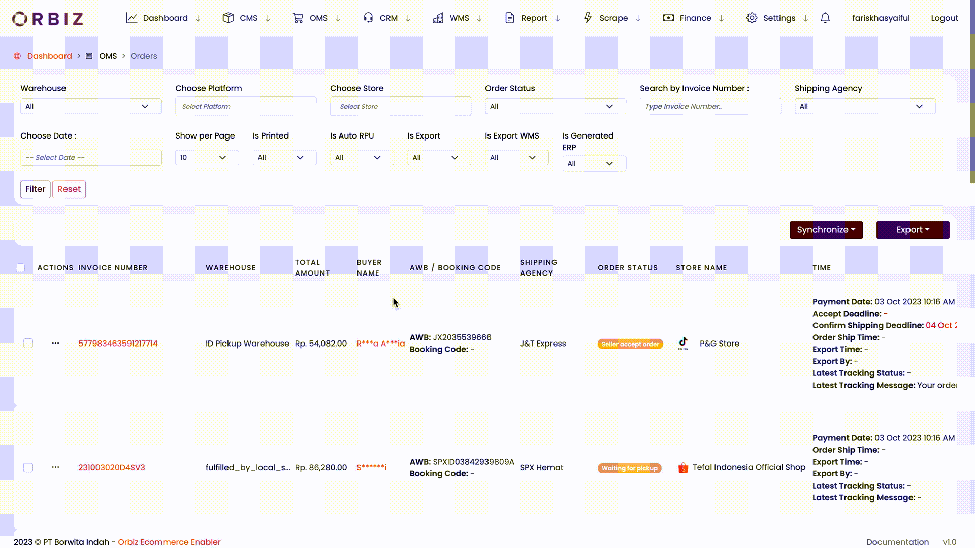 OMS Choose Platform dan Store