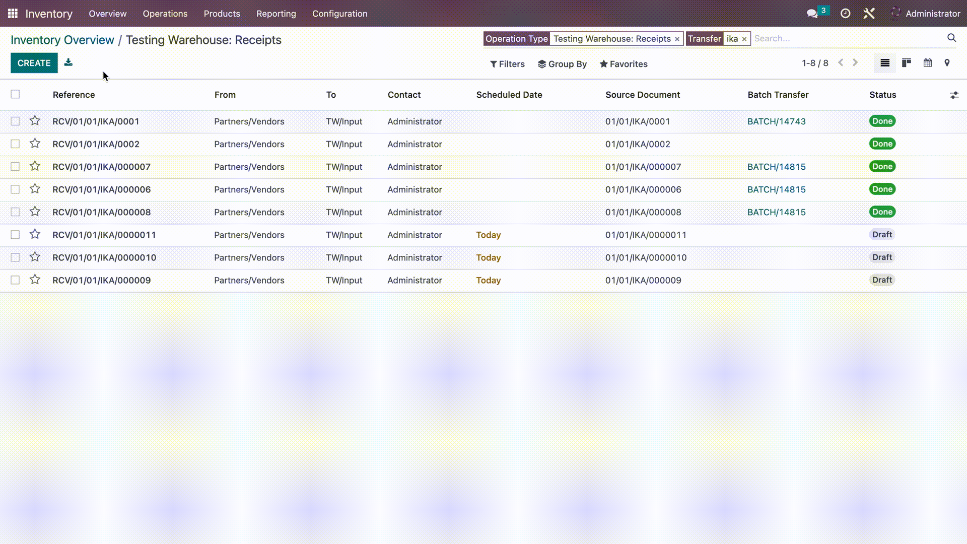 Inbound Receipts Check Availability