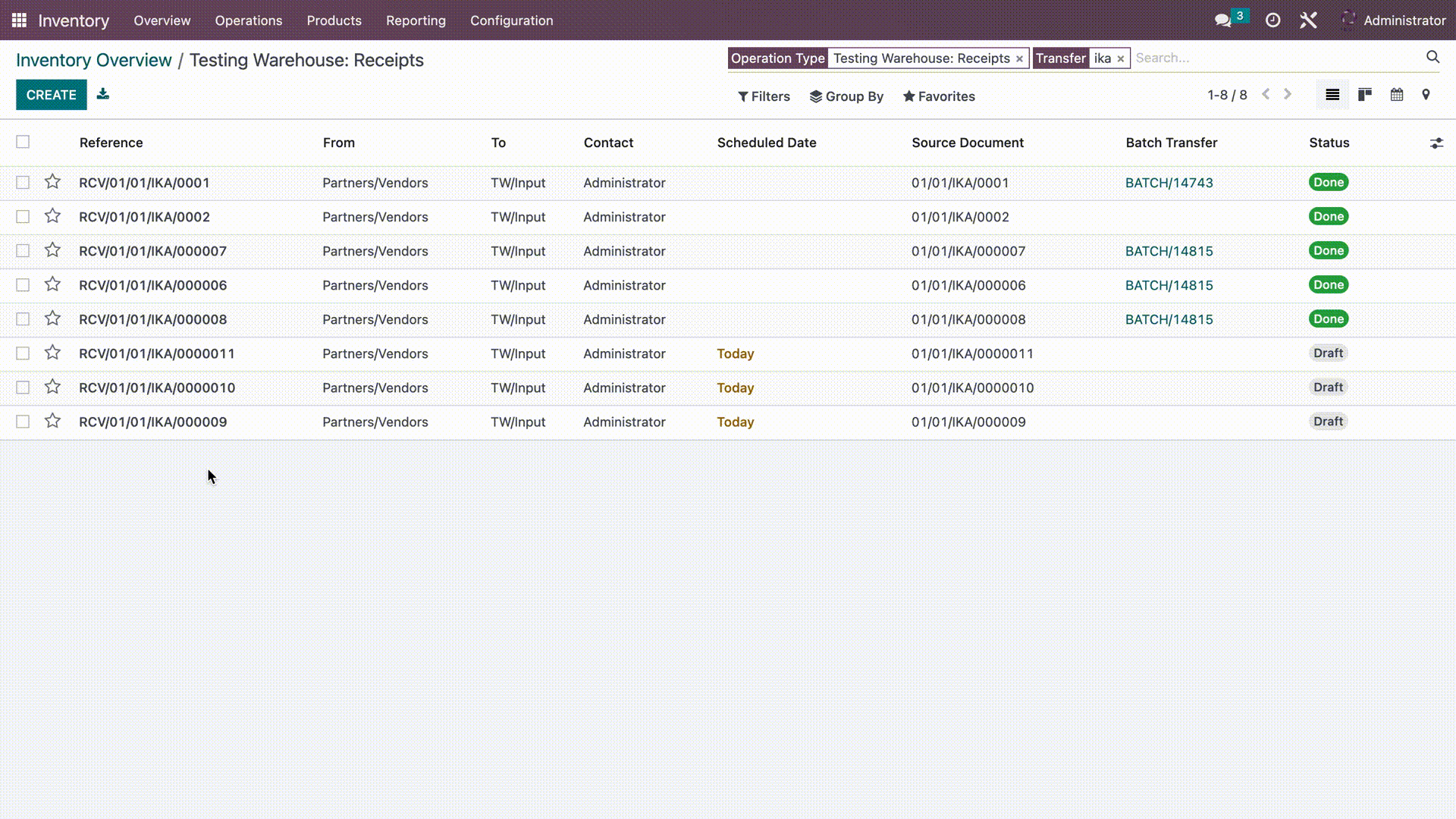 Inbound Receipts Draft