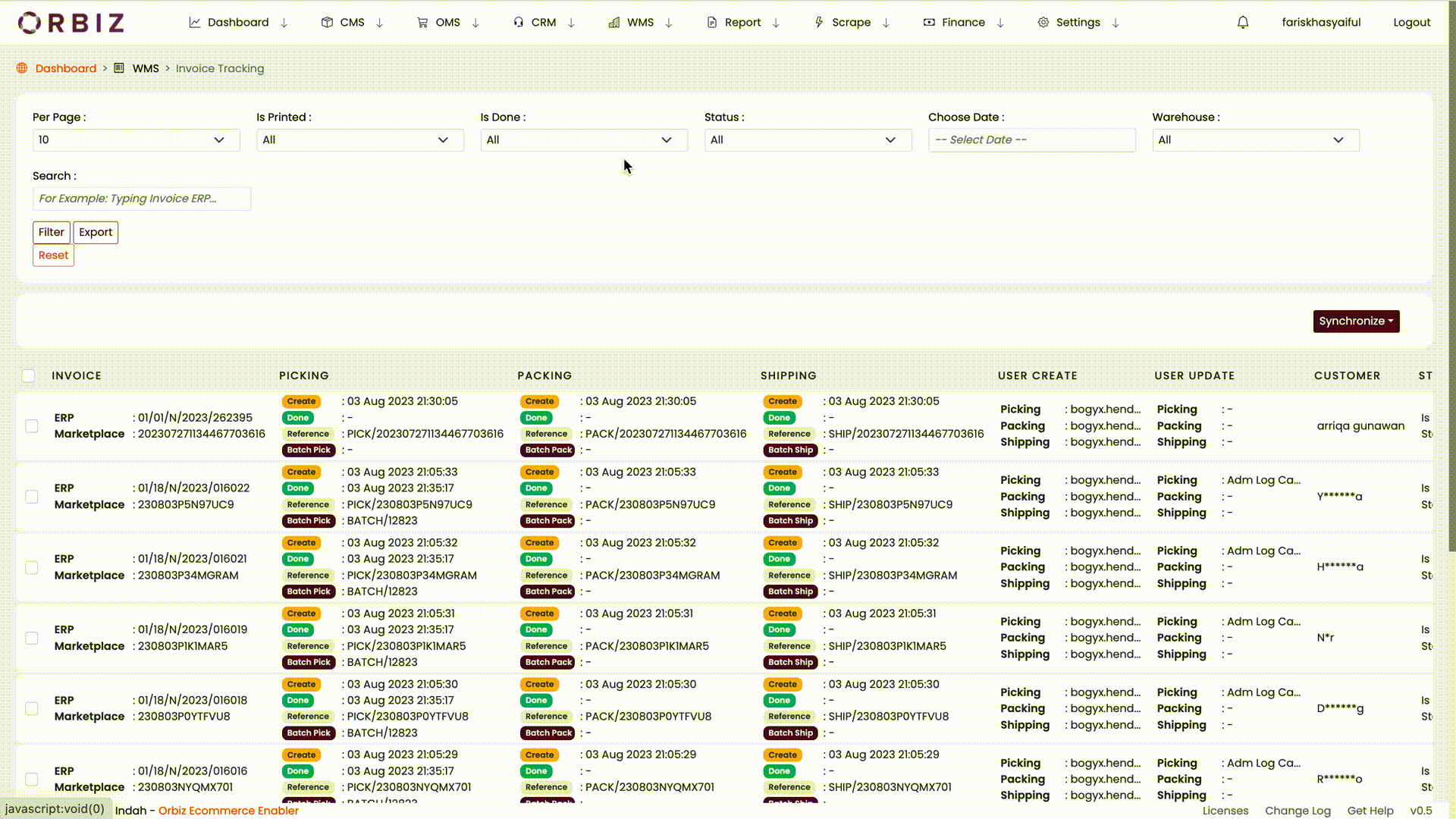 Dashboard to Sales Order