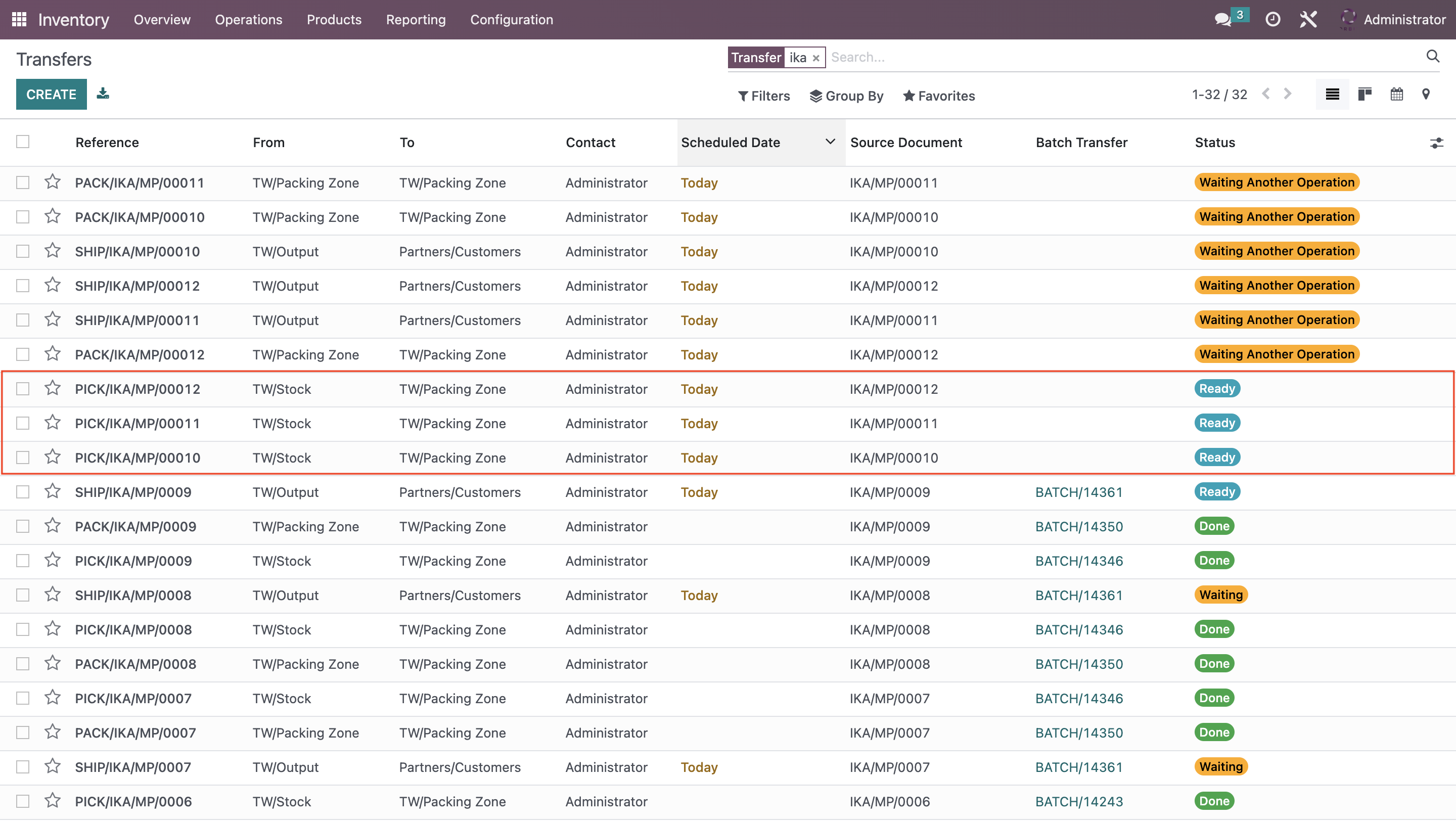 Odoo Status Ready Pick