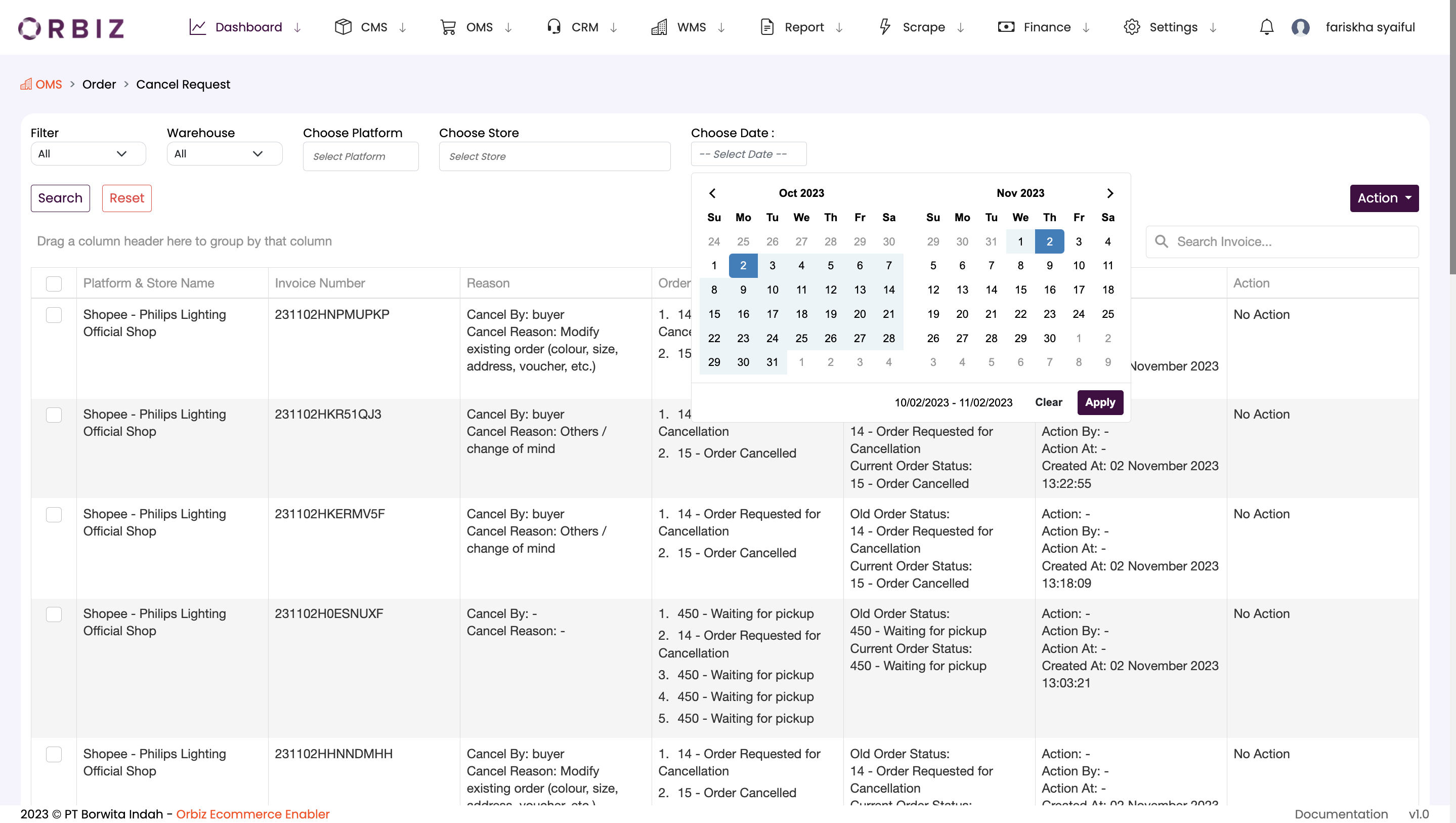 Dashboard Complaint Date