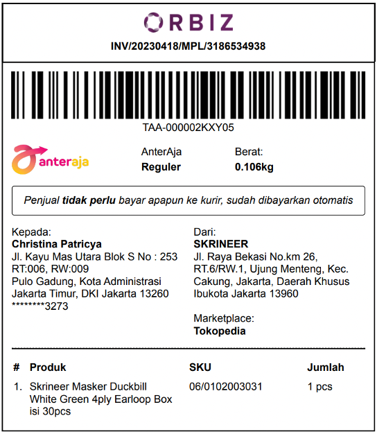 OMS Print Shipping Label